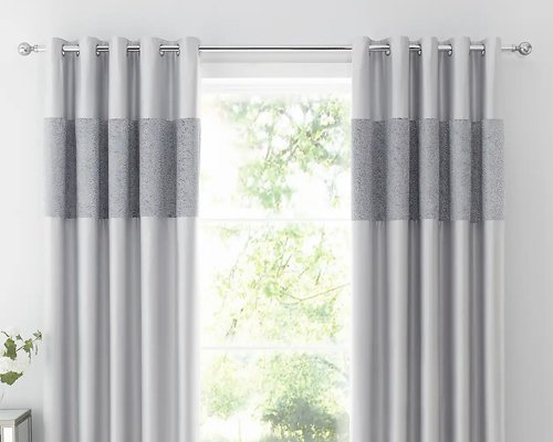 Luxe Charcoal Blackout Eyelet Curtains UAE